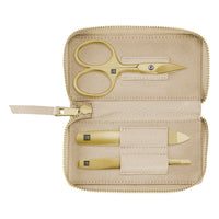 Zwilling ZWILLING Manicure and Pedicure Set Cowhide Leather Case 3 Pieces with Nail Scissors Premium Gold Edition Black
