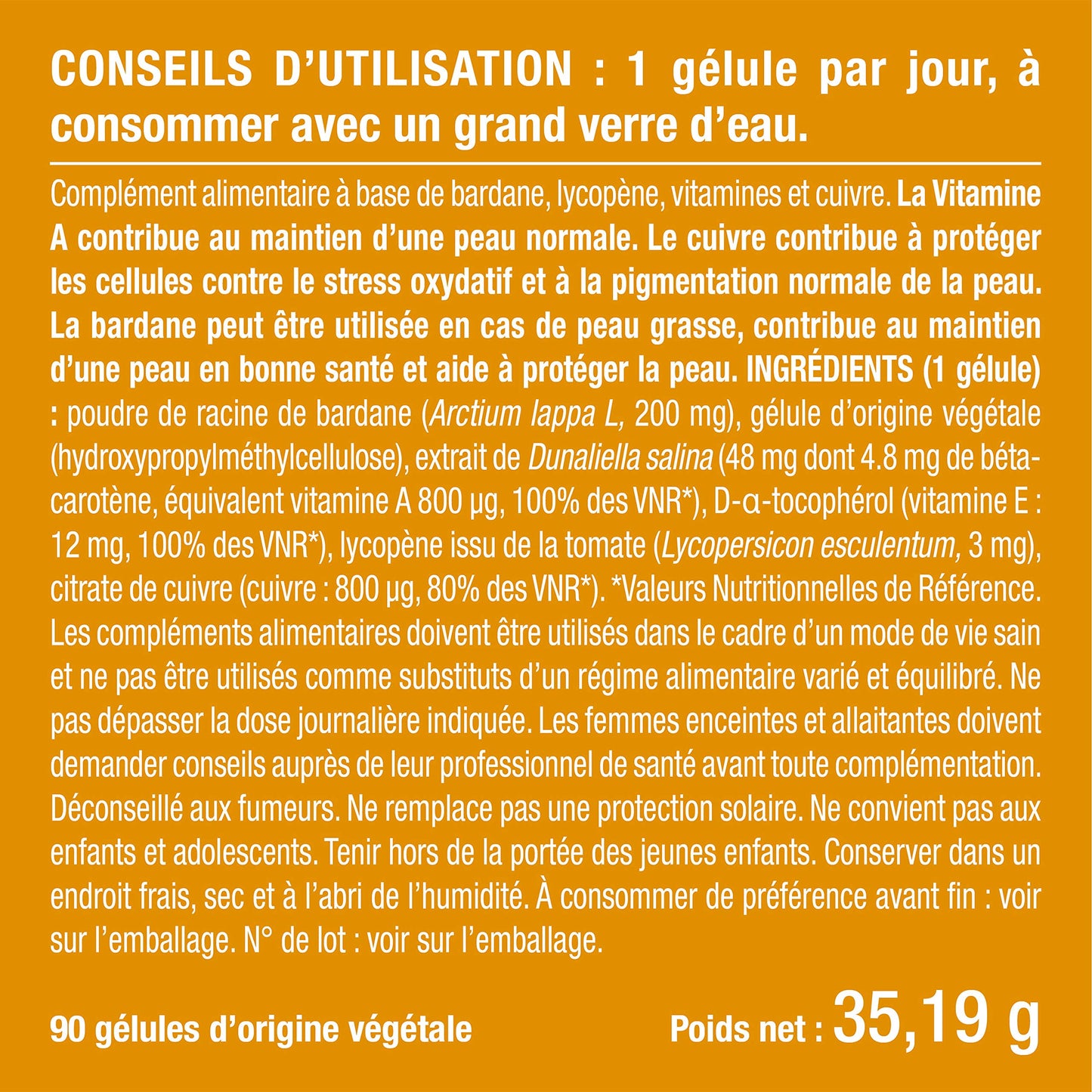 Laboratoires Nutrimea Perfect Skin Capsules - Beta Carotene, Lycopene, Copper and Vitamin E Formula - 60 Vegan Capsules - Gluten Free & GMO-Free - French Expertise - Nutrimea