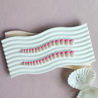 KQueenest 30 Pcs Hot Pink French Tip Press on Nails Short Square, French Tip False Nails Short Coffin, Custom Thick Acrylic Fake Nails Set Natural Nude Gel Stick on Nail for Women Daily Wear