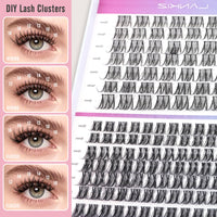 LANKIZ Classic Cluster Lashes, D Curl 140PCS Wide Band Individual Eyelashes 10-16mm Wispy Reusable DIY Lash Clusters for Daily Wear and Events Lankiz