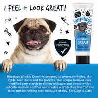 BUGALUGS Wrinkle paste for Bulldogs, French Bulldogs, wrinkly dogs & cats. For itchy wrinkle folds, tear stains & tail pockets, anti-itch & itchy dog skin relief. Great itch remedies for dogs 75g