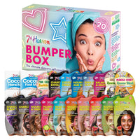 7th Heaven Bumper Box Skin Care Gift Collection, Pack of 20 Face, Hair and Body Masks, Mud, Cream and Peel-Off Variety, Deeply Moisturising, Hydrating and Fruity Pamper Set