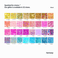 Hemway Gold Purple Holographic Mix Glitter Chunky Multi Purpose Dust Powder Arts & Crafts Halloween Decorations Costumes Scary Makeup Face Eye Body Nails Skin Hair Festival 100g