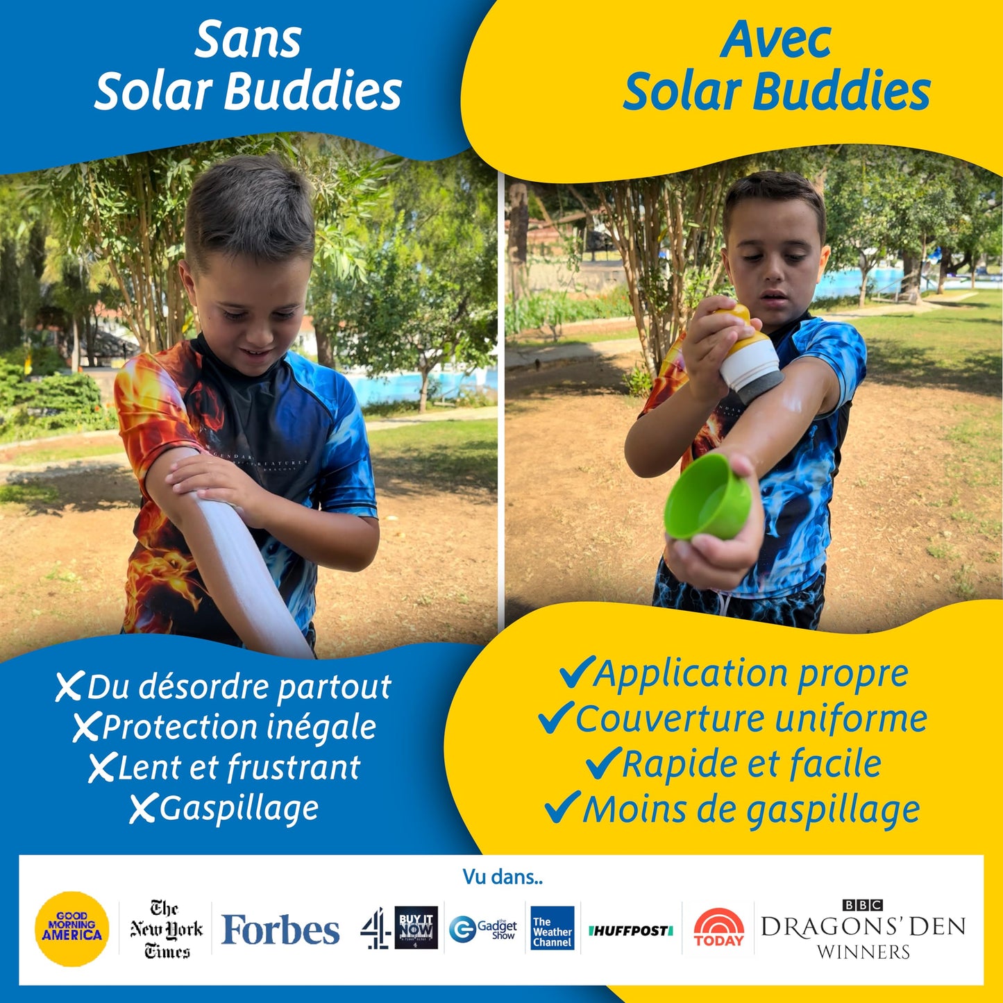 Solar Buddies Sunscreen Applicator - Green Triple - BPA-Free Refillable Roll on Sponge Sunscreen, Suncream & Lotion Applicator For Kids & Adults - Holds 3.4fl oz, Perfect Size for Travel