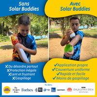 Solar Buddies Sunscreen Applicator - Green Triple - BPA-Free Refillable Roll on Sponge Sunscreen, Suncream & Lotion Applicator For Kids & Adults - Holds 3.4fl oz, Perfect Size for Travel