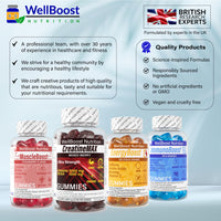 Creatine MAX 90 Gummies 5000mg Creatine Monohydrate, 1000mg BCAAs per serving - Chewable Vegan Sugar Free Gummies, Mixed Berry Flavour (1 month supply)