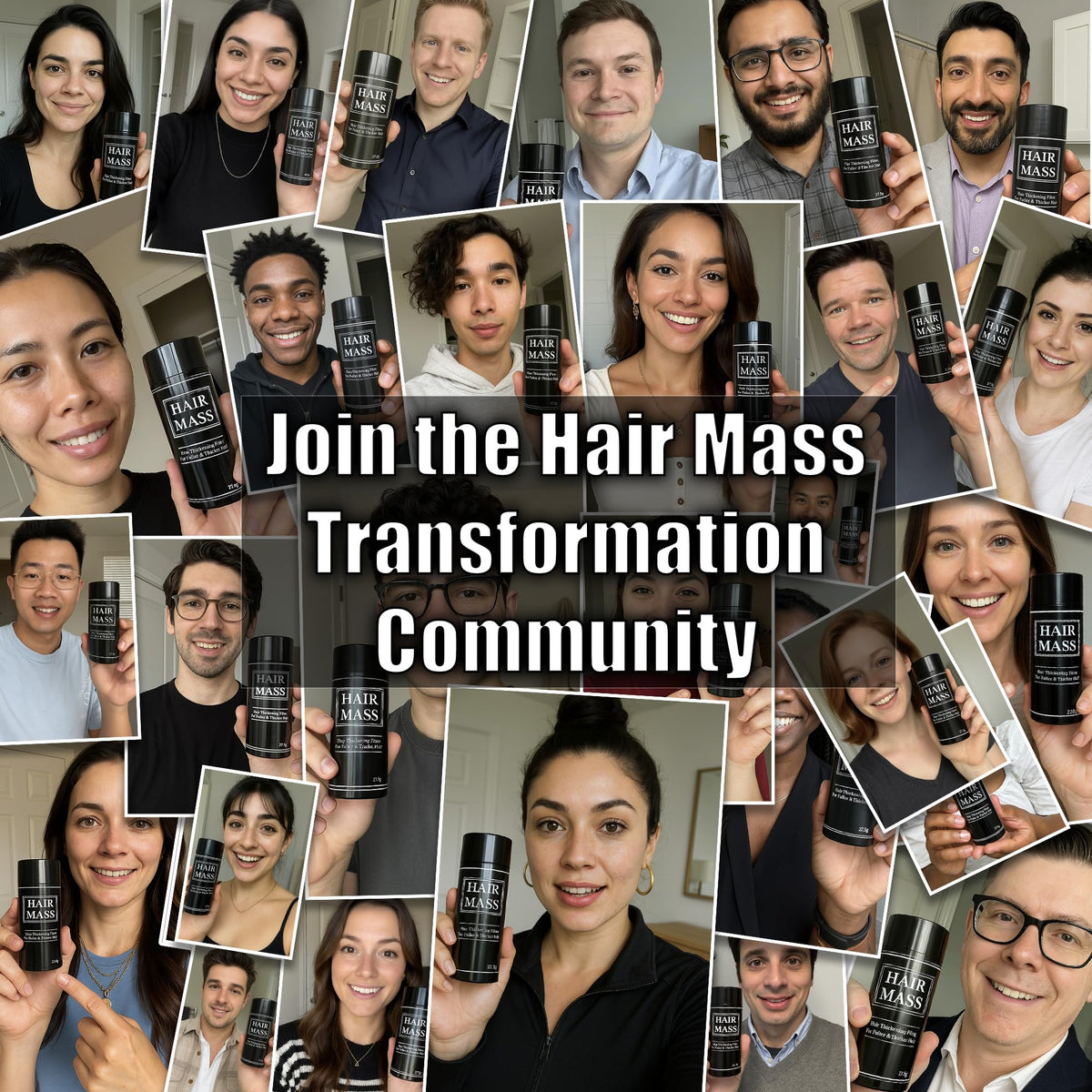 HAIR MASS Hair Mass – Hair Building Fibres for Thinning Hair – Natural & Undetectable Hair Loss Concealer – Wind & Sweat Resistant – 27.5g (Grey)