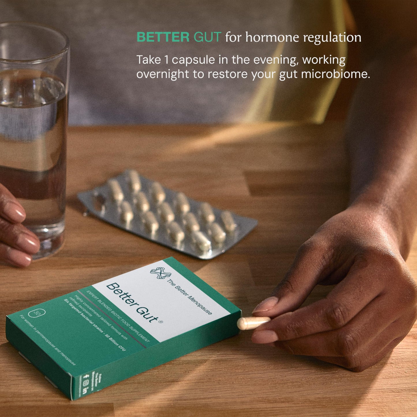 The Better Menopause | Better Gut Advanced Biotic Supplement for Women 35+ | Probiotics for Gut Health, Perimenopause & Menopause | One Month Supply