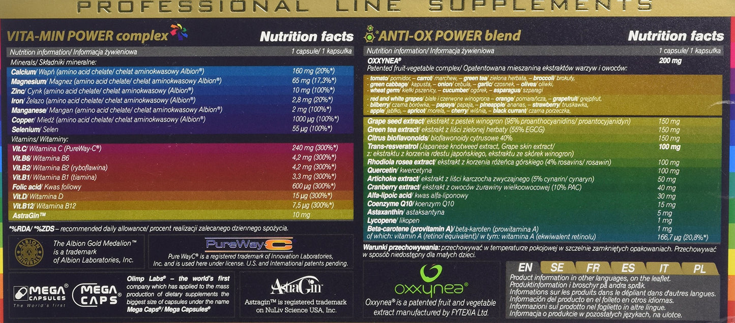 OLIMP SPORT NUTRITION Olimp Gold VITA-MIN anti-OX super sport 60 Capsules