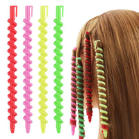 Ledoo 60Pcs Plastic Spiral Rollers Spiral Curlers Spiral Hair Rods Multicolored for Women Girls