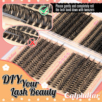 calphdiar Cluster Lashes 30D+40D+50D+60D Individual Eyelashes 480PCS Wispy Lashes Individual Cluster D Curl Eyelash Extensions 8-18MM Natural Volume Eyelash Clusters DIY Lash Extension for Beginners