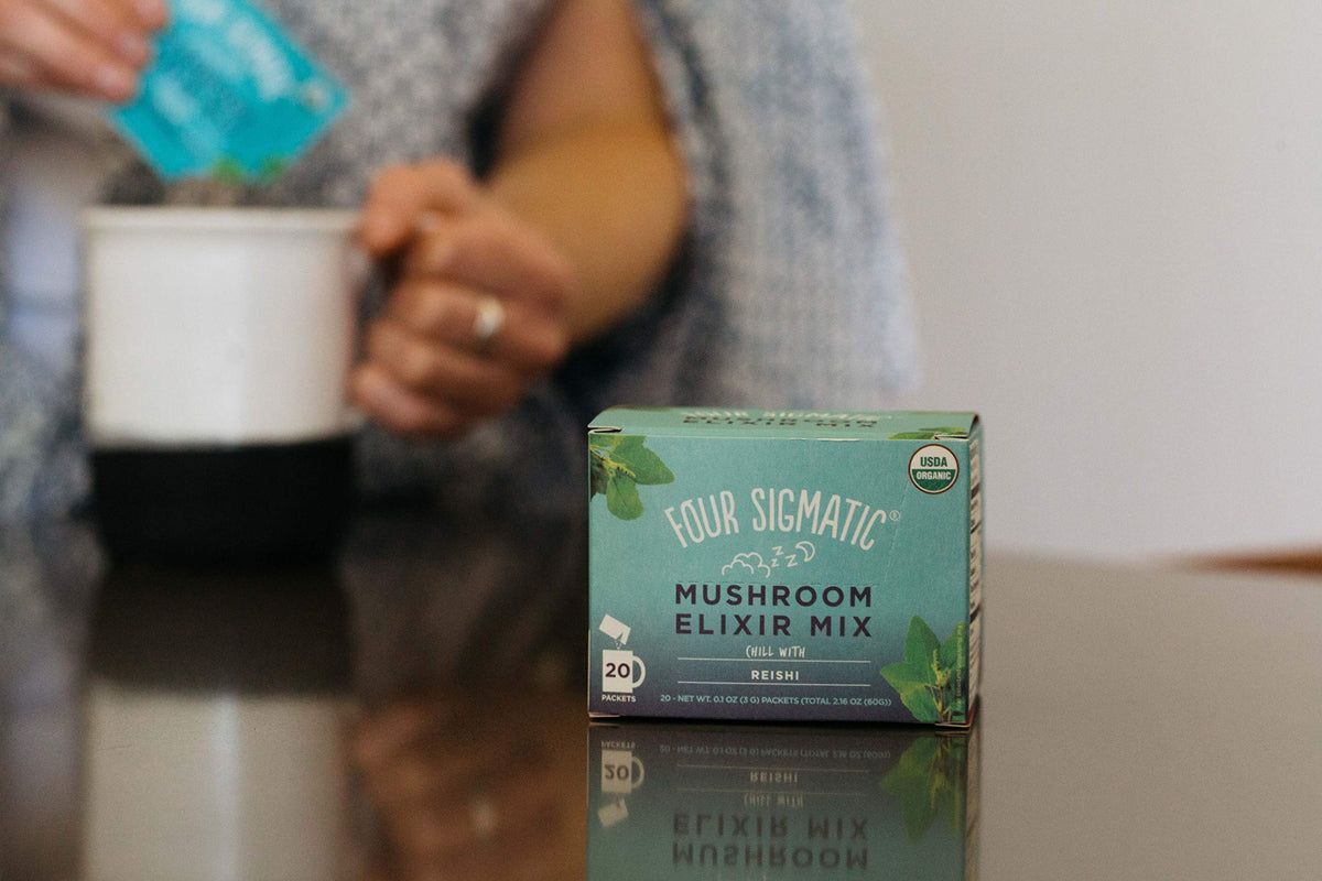 Four Sigmatic Four Sigma Reishi Mushroom Elixir Mix with Tulsi (Box of 20 Sachets)