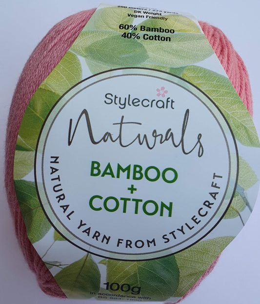 Stylecraft Naturals 60% Bamboo and 40% Cotton 100g DK - 7133 Blush