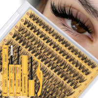QUEWEL Clusters Lashes Kit 320 Pcs Individual-Lashes with Lash Bond &Seal