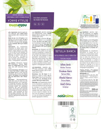 White Birch (Betula pendula, alba or verrucosa) Leaves Alcohol-Free Mother Tincture Naturalma | Liquid Extract Drops 200 ml | Food Supplement | Vegan