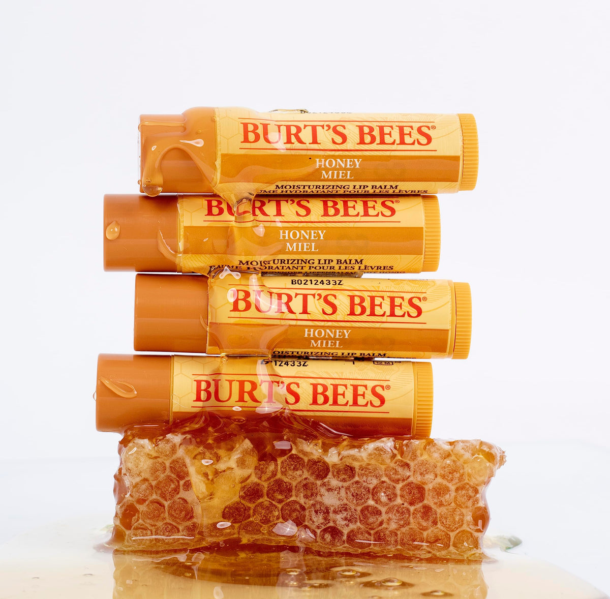 Burt's Bees Lip Balm Multipack, Moisturising Lip Balm Set With Beeswax & Honey, Value Pack, 4x4.25g