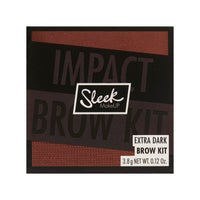 Sleek MakeUP Brow Kit, Brow Wax and Powder Kit with Tweezers and 2 Brushes, Define and Sculpt Brow with a Trazel Size Kit, Extra Dark