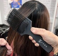 Kobe Professional Hair Brush - Detangle Hair Brush for Wet and Dry Hair - Soft Touch Feel Black Paddle Hair Brush - Cushion Brush - Ideal for Curly Hair - Efficient Detangling curly hair brush
