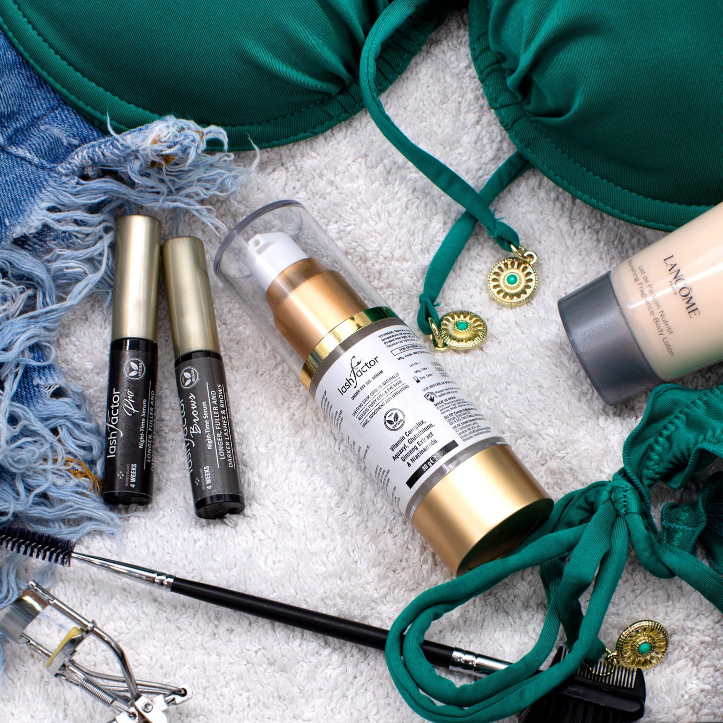 Lashfactor Under Eye Gel Serum - Hydrating Eye Serum for Dark Circles, Puffy Eyes, Eye Bags - Eye Bags Remover - Anti Ageing Eye Serum - Scientifically Proven & Vegan - 30g