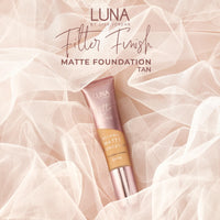 LUNA BY LISA JORDAN LUNA Matte Foundation in TAN Shade - Contains Vitamin E and SPF15 - Oil-Free Face Foundations with Golden Undertone - Suitable for Oily and Sensitive Skin