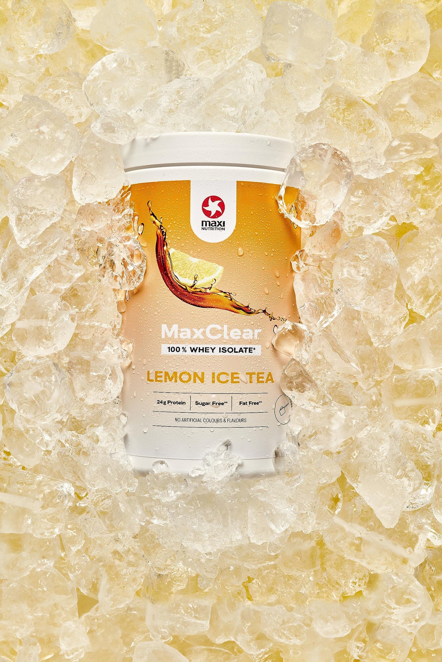 MaxiNutrition, Maxclear, Clear Whey Lemon Ice Tea, 100% Whey Protein Isolate, 420g, with 24g Protein per Serving, Refreshing, Low in Calories, Without Artificial Flavors