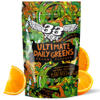 33Fuel Daily Greens Powder - UPF-Free Premium Superfood & Fibre Blend for Gut Health with only Natural Ingredients, Daily Greens Super Blend, Vegan, Handmade in the UK – Orange