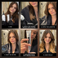 L’Oréal Paris Luminous Graduation Ombré Kit, Shade 104 for Brown to Dark Brown Hair, Anti-brass Care, Expert Brush Included, Preference Techniques Les Ombrés, 1 Application