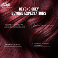 Vatika Naturals Henna Burgundy Hair Colours - 60g (6 x 10g Sachets),100% Ammonia Free, For Vibrant Color, Shine, & Coverage (Packaging May Vary)