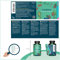 Vegavero D-Mannose Complex | 2000 mg Pure D-Mannose + Natural Vitamin C + Cranberry Extract | 100% Natural UTI Support | NO Additives and Lab-Tested | Vegan