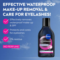 NIVEA Waterproof Expert Micellar Water (400ml), Effective yet Gentle Makeup Remover, Micellar Skin Cleanser with Amino Acid Complex and Black Tea Extract