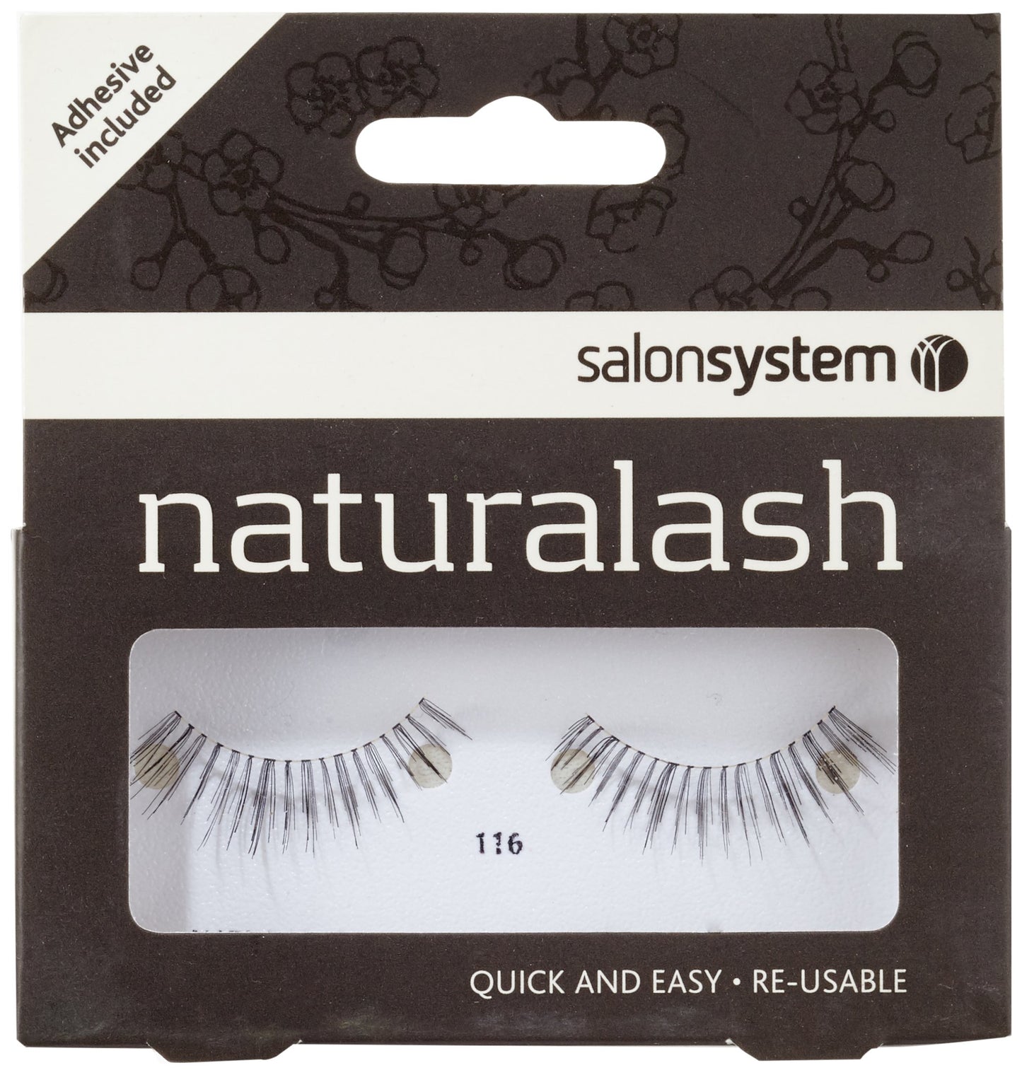 Salon System Naturalash Quick and Easy Re-Usable Black 116 Lashes