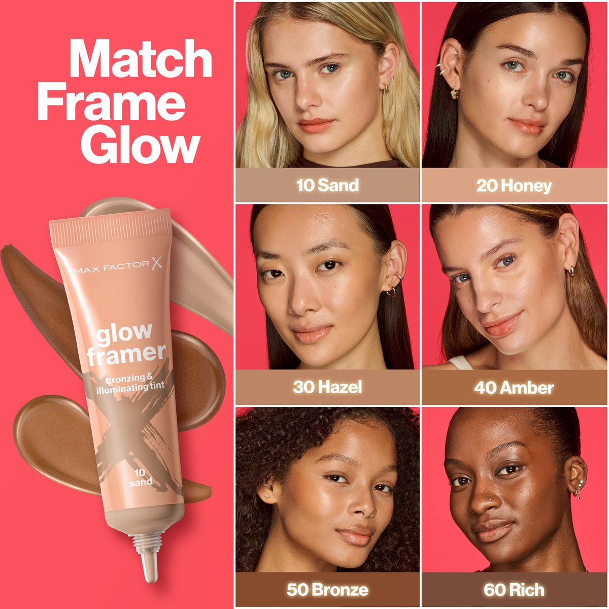 Max Factor Glow Framer, 30 Hazel, Bronzing and Illuminating Tint, Blends contour and highlight, Soft Shimmers, Bronzing Pigments, Weightless, Easy to Blend Formula, 30ml