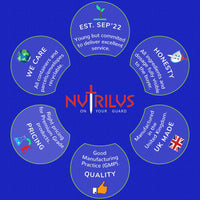 Nutrilus Hydrolysed Marine Collagen Powder 300g with Hyaluronic Acid and Vitamins - 29 Servings - with Biotin, Folic Acid, B12 & more - High Protein - for Skin, Hair, Nails, Joints (Orange)