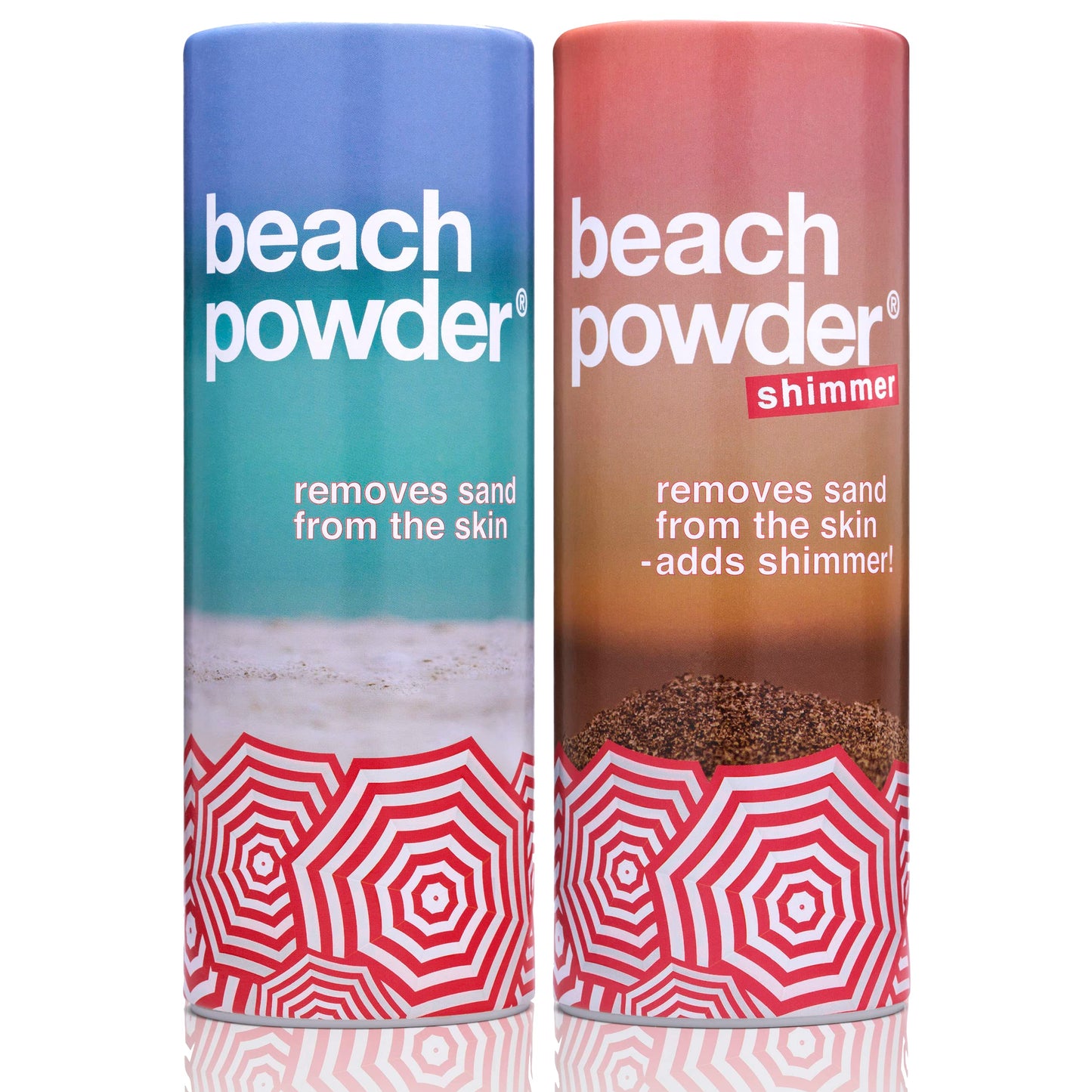 Beach Powder, 1 x Original Beach Powder (100g), 1 x Beach Powder Shimmer (85g) | Removes Sand Effortlessly for Wonderfully Smooth Skin | Beach Skin Care - Eco-Friendly, Allergen-Free, Talc Free