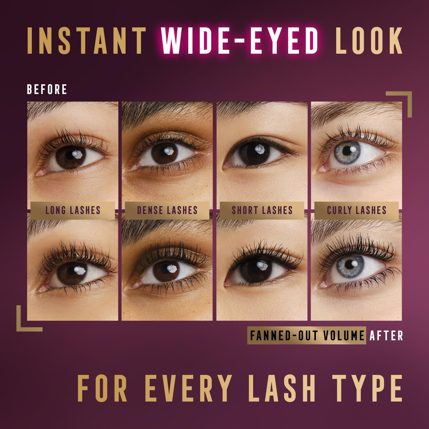 Max Factor Divine Lashes Mascara Rich Black 001, Ultimate Volume, Flutter Technology, 420-Fibre Silhouette Brush, Smooth & Clump Free, All Day Wear