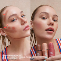 3INA MAKEUP - The No-Rules Stick Highlighter 312 - Highlighter Stick Rose gold for Eyes Lips & Cheeks with Hyaluronic Acid