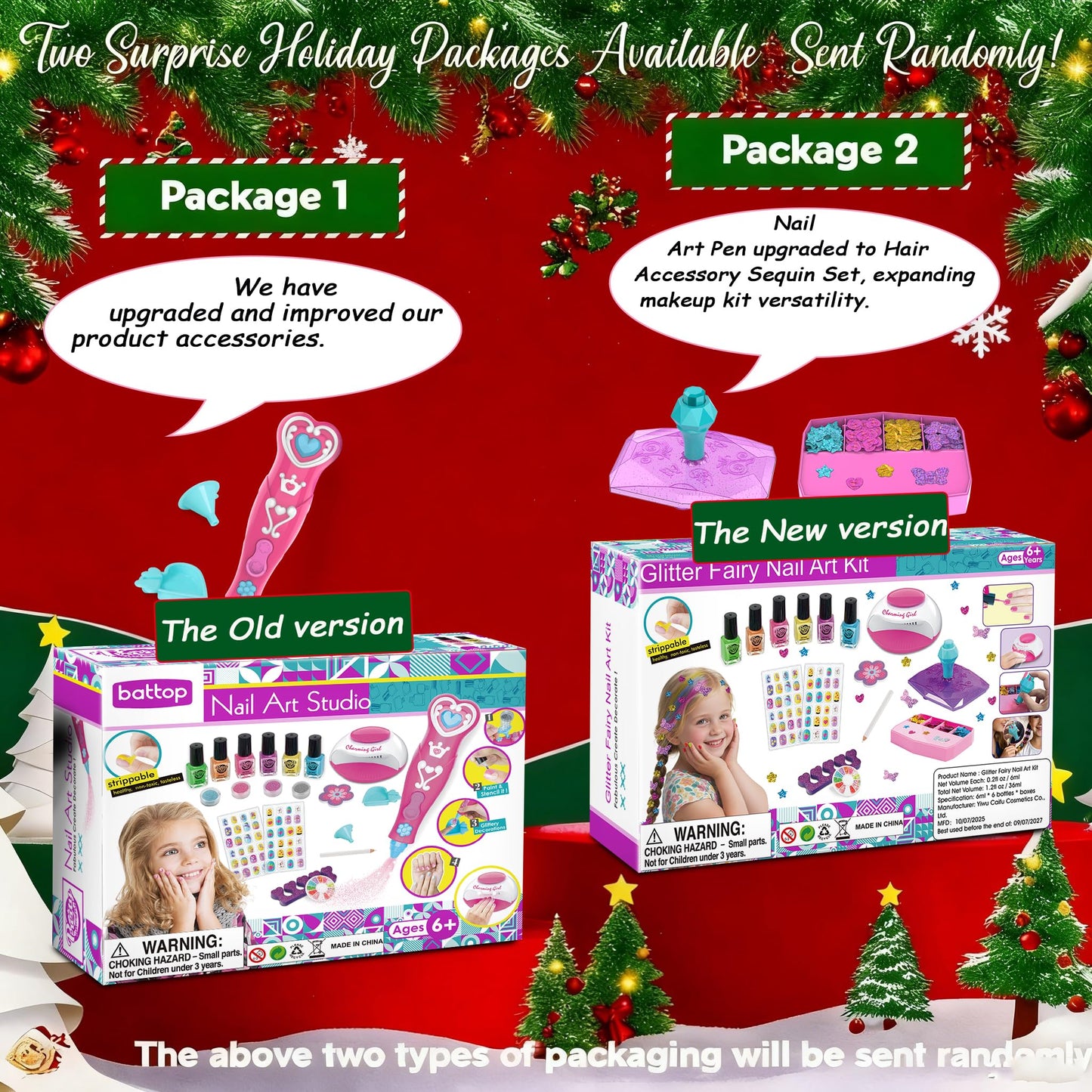 Dkinghome kids Nail Art Kit for Girls, Nail Polish Set Girls Toys Nail Varnish Sets Girl Gifts for Kids Birthday Presents Gifts for 6 7 8 9 10 11 12 years old Girl