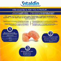 VITALDIN Vitamin C Gummies – 240 mg per Serving - 80 Chewable Gummies (40 Days’ Supply); Orange Flavour – Gluten Free Gummy – for Kids & Adults