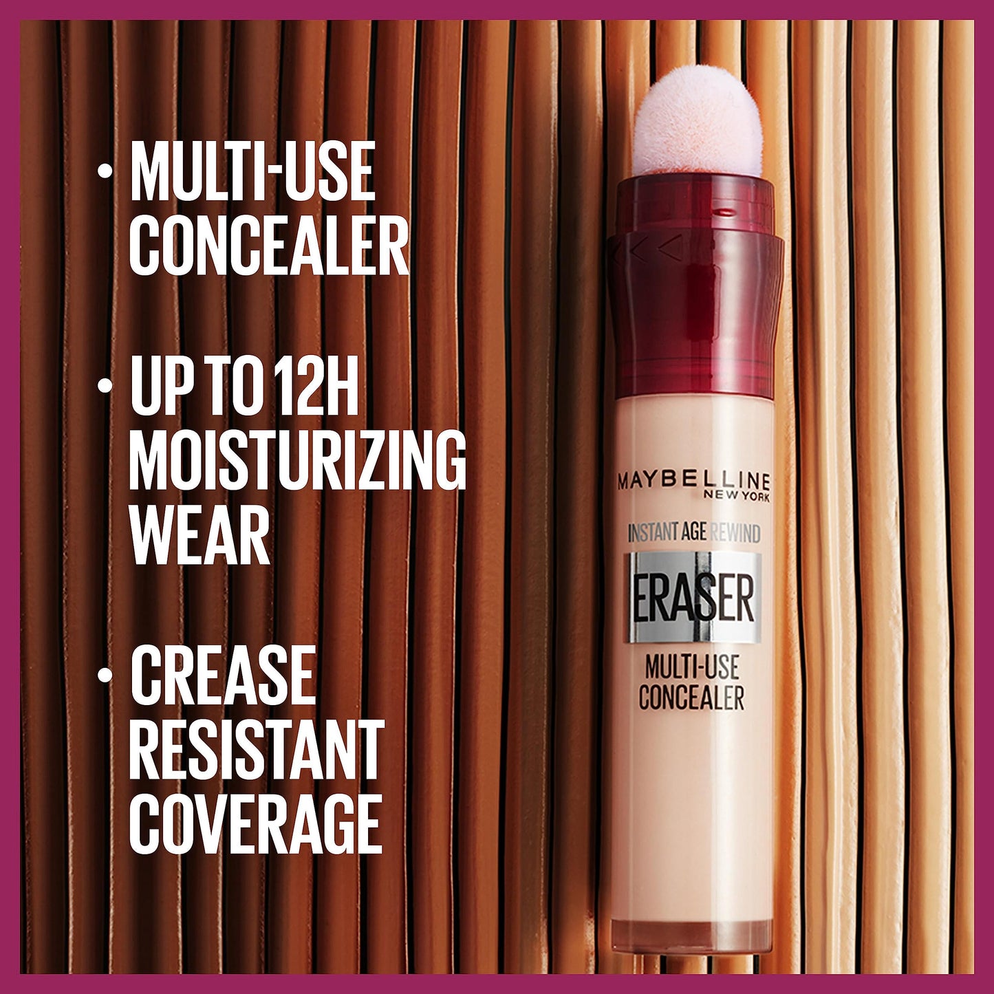 Maybelline Instant Anti Age Eraser Eye Concealer, Dark Circles And Blemish Concealer, Ultra Blendable Formula, 12 Light Honey