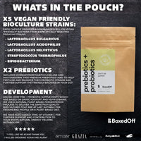 Bio Cultures Premium Prebiotics + Probiotics Complex – 60 Vegan Capsules, Non Dairy, 12 Billion CFU Multi Strain High Strength Probiotics for Men & Women - Boxed Off Supplements