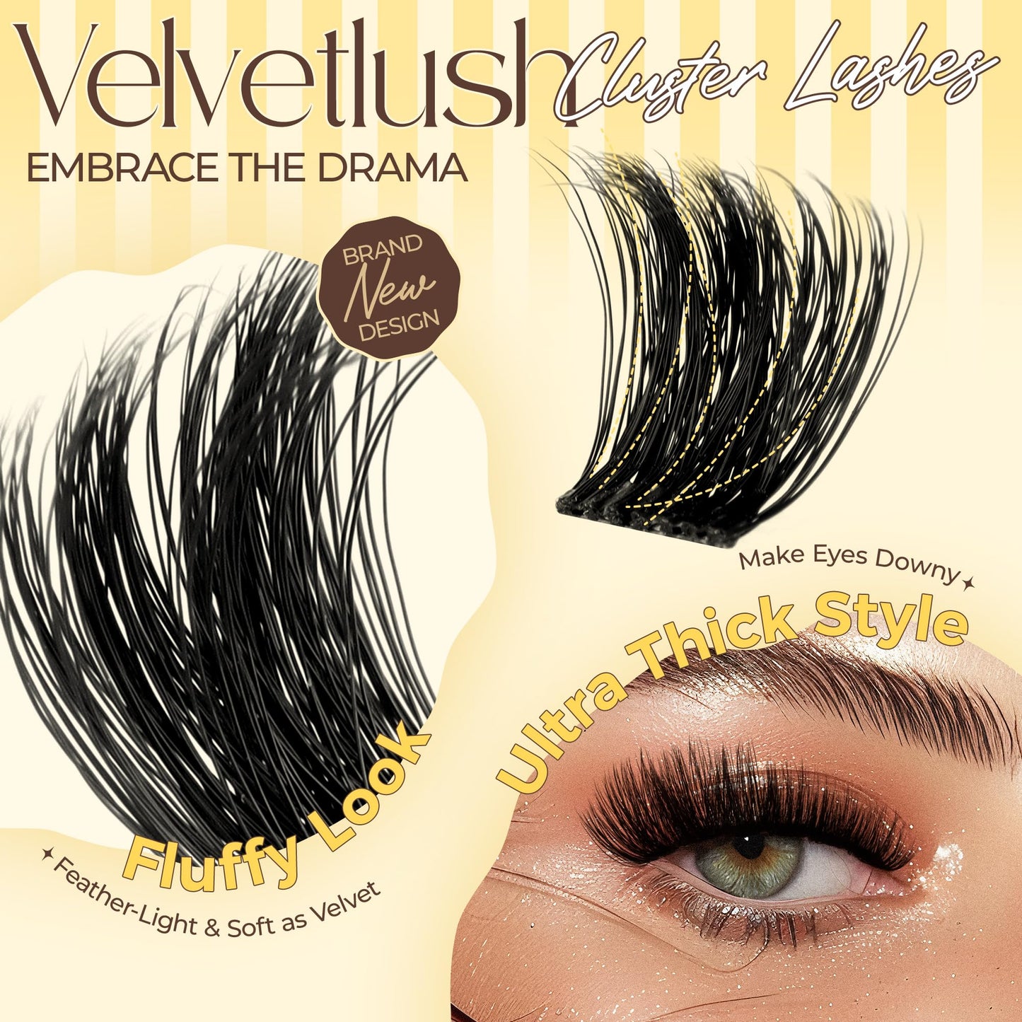LASHVIEW DIY Eyelash Extension Kit, Fluffy Lash Extension Kit D Curl 9-18mm mix Clusters with Bond&Seal, Remover and Applicator DIY Lash Extensions for Easy at Home Application Style NM03