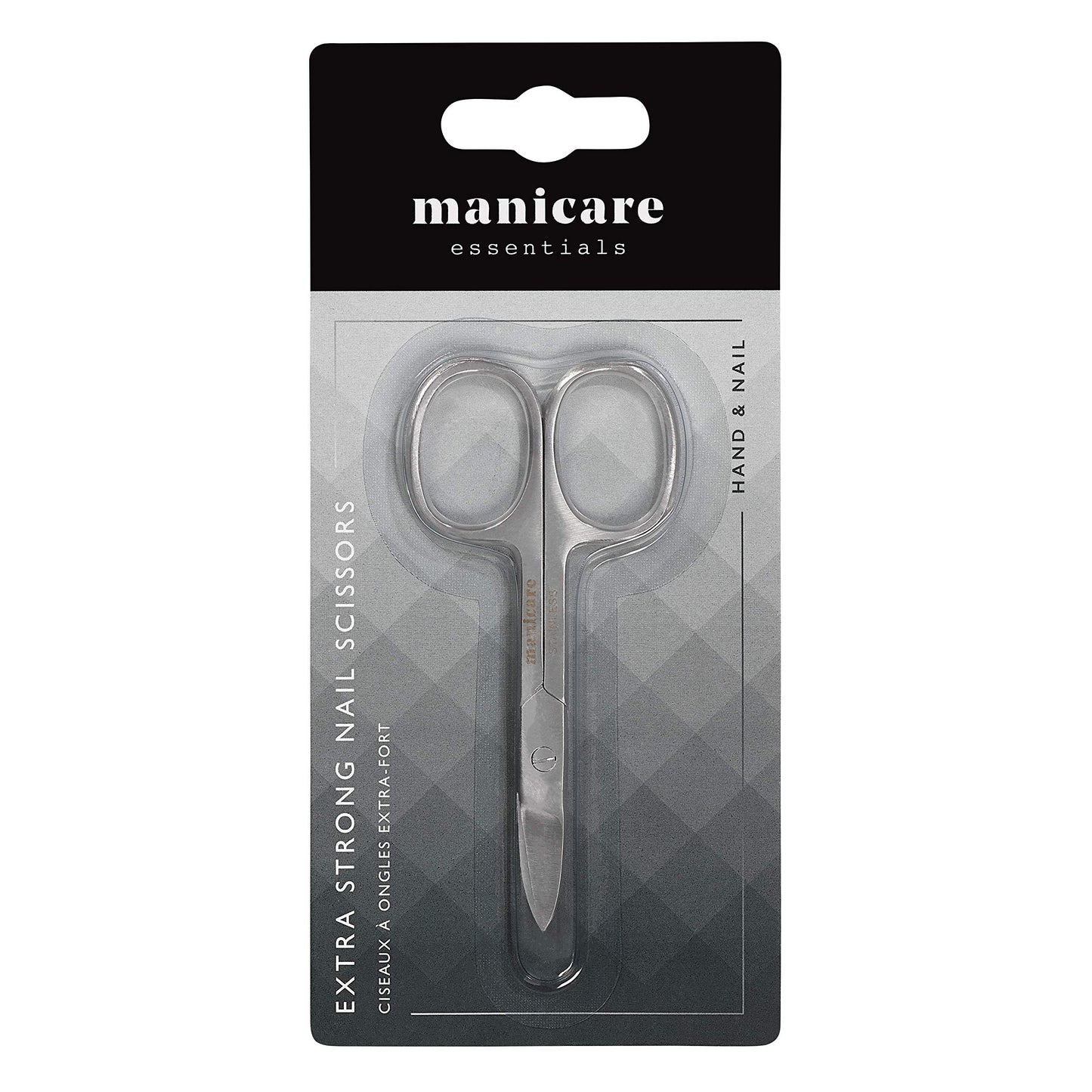 Manicare Extra Strong Nail Scissors, Precision Blades, Quality Surgical Grade Japanese Stainless Steel, Trimming Of Tough Nails, Long Lasting Sharp Scissors, Manicure And Pedicure, Large Finger Holes
