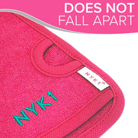DEEP Exfoliation Body Exfoliator Mitt for Dead Skin Removal (Pink) NYK1 Exfolimitt Exfoliating Glove for Smooth, Healthy & Glowing Skin - Washable, Quick-Drying & Gentle On Skin