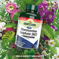 Natures Aid Glucosamine Sulphate 2KCl 1500mg – High Strength Joint Support – Helps Mobility & Flexibility – Non-GMO, Gluten-Free – Natural Supplement – 180 Tablets