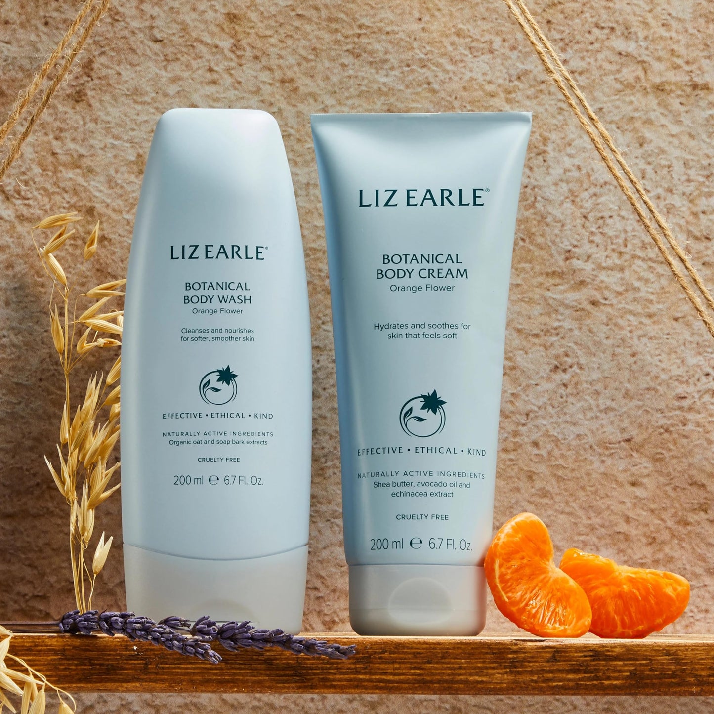 Liz Earle Orange Flower Botanical Body Cream for Normal or Dry Skin with Shea Butter, Avocado Oil and Echinacea, 200ml