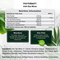 Irish Sea Moss and Bladderwrack Capsules 4000mg | 60 Capsules | Complex with Iodine | by Horbaach