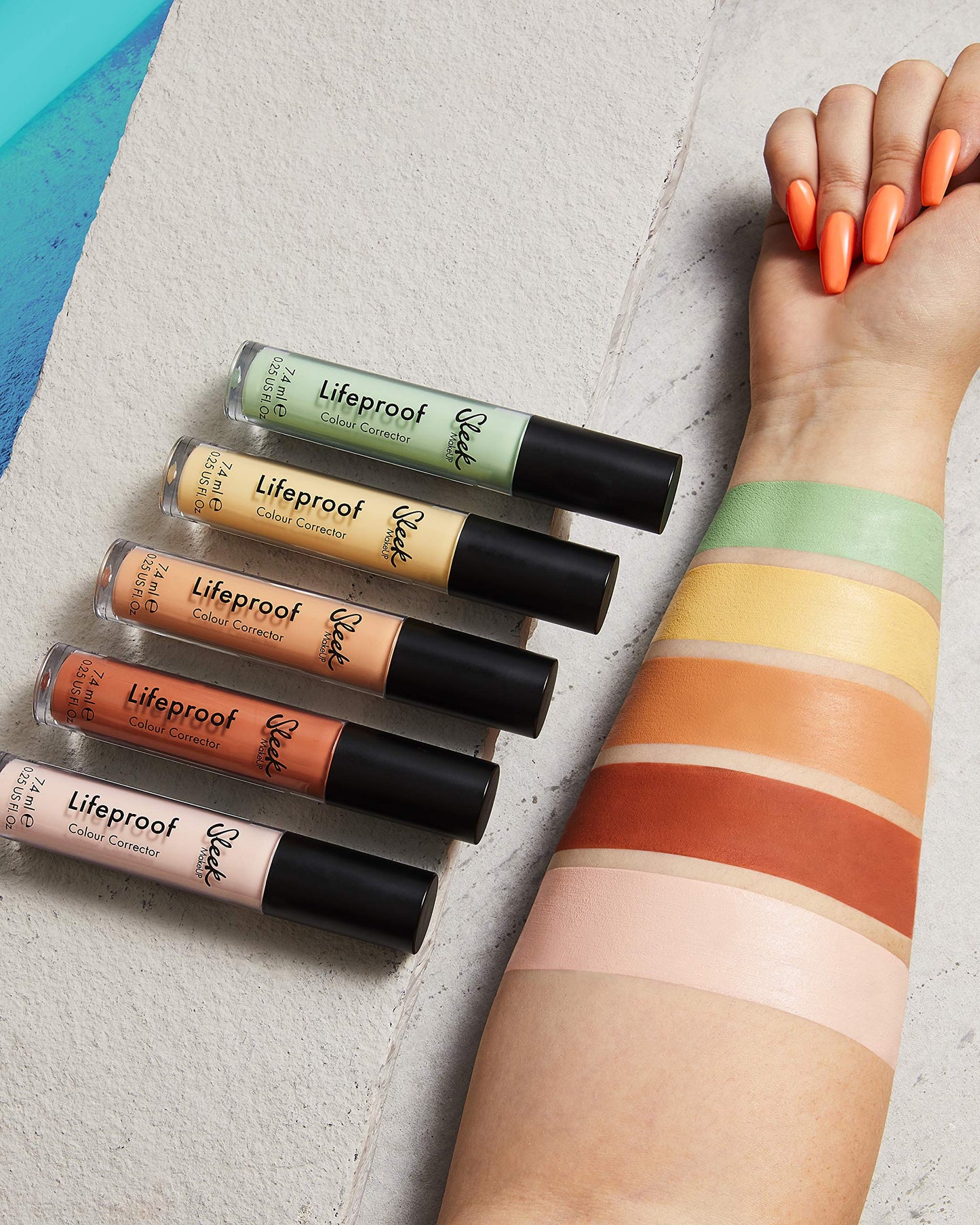 Sleek MakeUP Lifeproof Colour Corrector, Full Coverage Colour-Neutralising Corrector, Ditch Dark Circles (Peach), 7.4ml