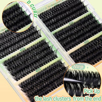 Ruairie Fluffy Cluster Lashes D Curl Volume Individual Eyelashes Clusters 50D-60D-70D-80D-100D-120D Wispy Lashes Individual Cluster 464pcs 12-18MM Lash Clusters