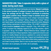 Pure Marine Collagen (900mg) - Enriched with Vitamins C and E – Patented Premium Type I & II Hydrolysed Collagen - Skin Hydration - Protect Bones and Joints - 90 Capsules - French Expertise