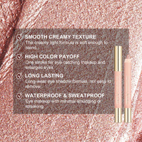 Oulac Nude Champagne Eyeshadow Stick - Shimmer Eye Shadow Pencil for Highlighter, Waterproof & Long Lasting, Blendable Glitter Eye Makeup, Vegan & Cruelty-Free 3.8g, (11) Golden Hour